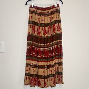 Cambridge Dry Goods Skirt Size M Southwestern Pull-On Western Print Maxi Vintage